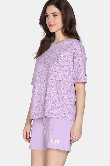 Zivame 2 Mile Fashion Knit Cotton Loungewear Set - Orchid Bloom — image 4
